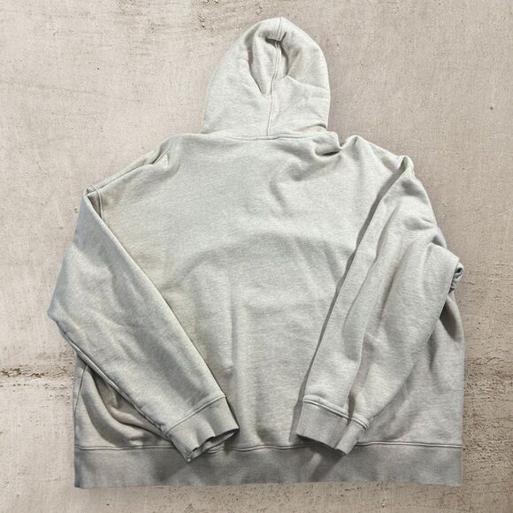 Lacoste Hoodie Mens 4XL Loose Fit Giant Crocodile Logo Sweatshirt Gray Green Y2K - Picture 4 of 11